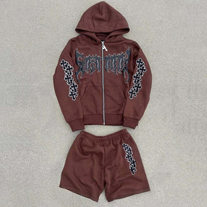 Summer Training Jogging Wear Clothes Men Zip up Hoodie and Short Set 2 Piece Shorts Track Suits Man Jogger Tracksuits - Product Image 2