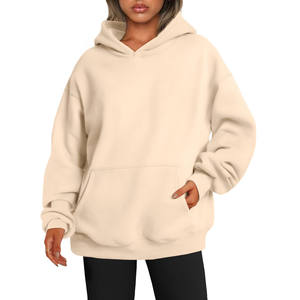 Ropa de calle de diseño personalizado color bloque deporte gimnasio 100% algodón polar peso pesado bordado pulóver Sudadera con capucha de gran tamaño para mujer - Product Image 1