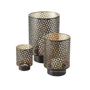 Bougeoir votif en métal fer décoratif pour la maison fini or pour la décoration de la maison et du mariage bougie votive de forme ronde - Product Image 4