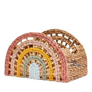 Cesta de arcoíris pintada a mano para niños, venta al por mayor, cestas de arcoíris naturales respetuosas con el medio ambiente - Product Image 1