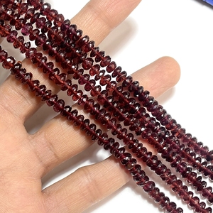 Mozambique Natural Garnet Faceted Rondelle <b>Beads</b> Wholesale Beading Supplies Shape Rondellel - Product Image 3