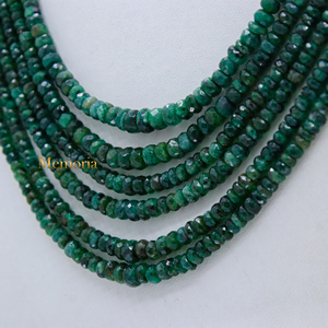 Cuentas de piedras preciosas de 6 capas de la mejor calidad, precio al por mayor, collar de piedras preciosas curativas redondas facetadas de Esmeralda natural, joyería fina - Product Image 4