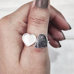 Joyería de piedra áspera Anillo de mujer Tanzanita natural Piedra preciosa cruda Diciembre Piedra natal Corazón Piedra Anillo de plata esterlina 925 - Product Image 2