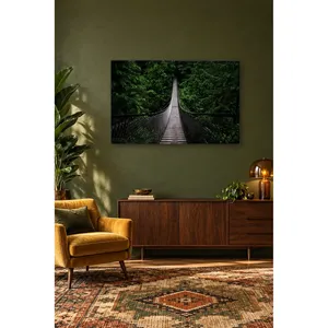Impression sur toile de la pont suspendu Fida dans la forêt verte - Product Image 1