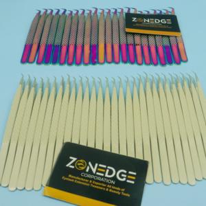 Pinzas de punta de fibra de pestañas de acero inoxidable con logotipo personalizado etiqueta privada pinzas de extensión de pestañas de precisión profesional - Product Image 3