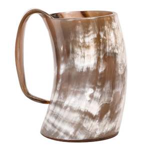 Jarra vikinga ecológica personalizable hecha a mano, cuerno de buey genuino, estilos cruzados de animales, decoraciones de agua/cerveza/vino pulidas - Product Image 1