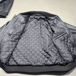 Vestes bomber à fermeture éclair de style streetwear, fabrication sur mesure, vente en gros, cuir de vache véritable, cuir pleine fleur naturel, approvisionnement en usine - Product Image 1