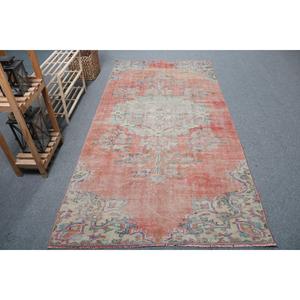 พรมตุรกีโบราณขนาด 4.3x8.7 ฟุต สีแดงลายนามธรรม ทำจากขนสัตว์ - Product Image 1