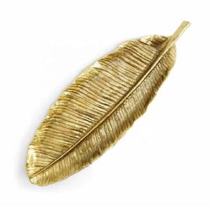 ชามเสิร์ฟโลหะใบปาล์มที่สมบูรณ์แบบสำหรับเครื่องดื่มสลัดชามตกแต่งโต๊ะที่หรูหรา - Product Image 1