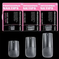 JIEYU 600 pièces de faux ongles carrés moyens mats à couverture complète, faux ongles carrés français en vrac pour salon de manucure à domicile, bricolage