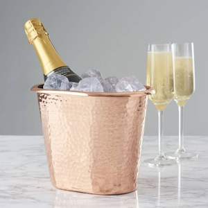 Cubo de hielo de cobre decorativo con impresionante acabado antiguo para entretenimiento formal y configuraciones de bares de lujo en casa durante fiestas - Product Image 6