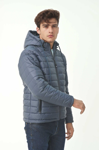 Veste matelassée pour homme en gros, veste d'extérieur, fermeture éclair avec capuche, veste matelassée extrêmement chaude en hiver - Product Image 6