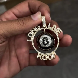 Colgante de Moissanite Spinner de 8 bolas heladas para hombre, colgante de plata de ley 925 sólida, rapero, bola 3D, colgante esmaltado - Product Image 3