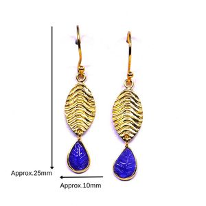 Wedding Wear 925 Sterling Silver Gold Plated Jewelry Tanzanite Gemstone Women Wear Feaf <b>Earring</b> - Product Image 1