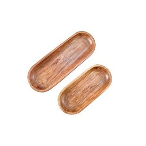 Tazones de Madera Decorativos al por Mayor, Tazón de Madera de Acacia Sostenible para Frutas y Ensaladas, Tazón de Madera Ovalado de Estilo Vintage, Tazón para Hacer Velas - Product Image 1