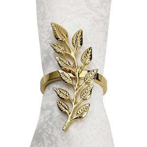 Rond de serviette au design agréable en or Fournitures directes pour hôtels ou restaurants Anneaux de serviette pour la décoration de vaisselle - Product Image 4