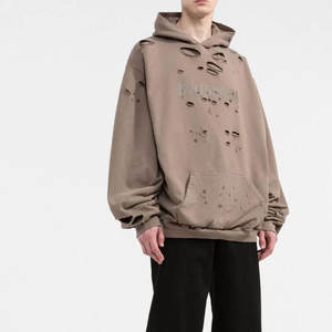 High Street Fashionable Men Distressed Hoodie Basics Cotton Blended Industry Trending Product Eco Friendly Men Distressed Hoodie - Product Image 2