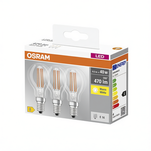 สำหรับ OSRAM 4W LED Filament Drop E14 470lm 2700K หลอดไฟใส - Product Image 3