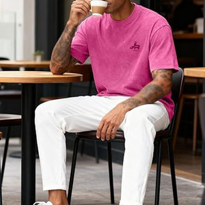 Camiseta de Hombre de Primera Calidad con Lavado Ácido para Uso en Exteriores y Ropa Urbana, Cómoda de Usar, Camisetas con Lavado Ácido - Product Image 6