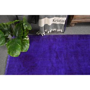 Alfombra turca Vintage moderna, diseño de retazos morados de 4,9x9 pies, látex de lana hecho a mano clásico para pasillo, alfombra rectangular para habitación - Product Image 2