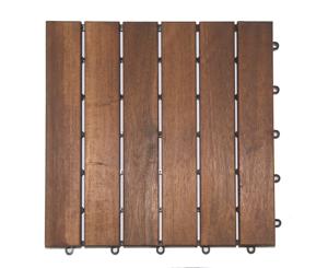 Azulejo de cubierta de madera de acacia-Nuevo diseño moderno 6 listones Azulejo de cubierta de madera de acacia entrelazado de Vietnam para exteriores e interiores - Product Image 1