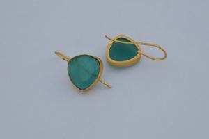 wholesale newly Earring trendy fashion earring Manufacturer Supplier Gold Plated Stainless Natural Stone Round <b>Stud</b> Earrings - Product Image 3