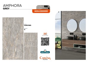 กระเบื้องพอร์ซเลนเกรดพรีเมี่ยมขนาด600x1200มม. Amphora แกะสลักสำเร็จขนาด24x48นิ้วสำหรับการตกแต่งภายในที่หรูหรา - Product Image 2