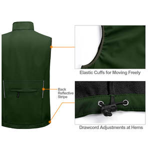 Gilet en softshell respirant de qualité supérieure, décontracté, personnalisable, vente en gros, polaire, vêtements d'extérieur, gilet en softshell pour hommes - Product Image 5