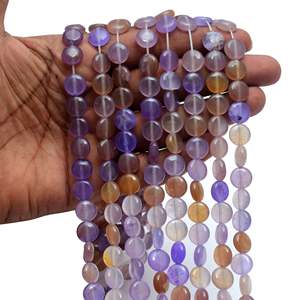 Perles d'onyx naturel multicolores en forme de pièce de monnaie, 15 pouces, pour la fabrication de bijoux, vente en gros - Product Image 3