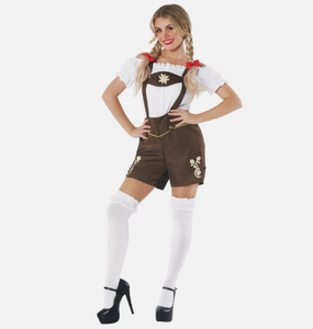 Femmes Original Lederhosen allemand Octoberfest bavarois Hot pants Shorts broderie personnalisée cuir authentique Lederhosen - Product Image 1