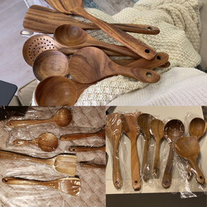 Juego de Utensilios de Cocina de Madera de Acacia de Alta Calidad con Soporte para Cocina y Cocina, Juego de Cocina de Madera - Product Image 6