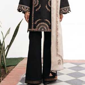 Conjunto de Salwar Kameez de Último Diseño para Fiestas de Invierno, Tejido Natural Lavable de Secado Rápido y Transpirable, Color Sólido, Estilo Indio/Pakistaní - Product Image 3