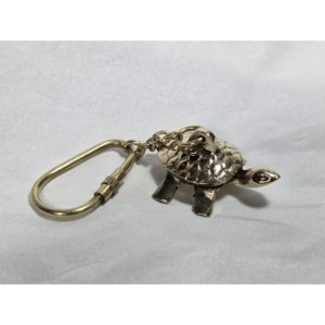 Porte-clés tortue nautique en laiton antique, breloque animale en métal vintage pour usage professionnel - Product Image 5