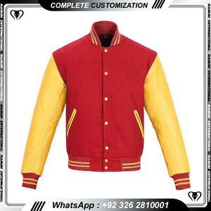 Haute qualité Vintage lavage Denim cuir manches Letterman Varsity veste en gros Chenille broderie Patch veste d'hiver - Product Image 6