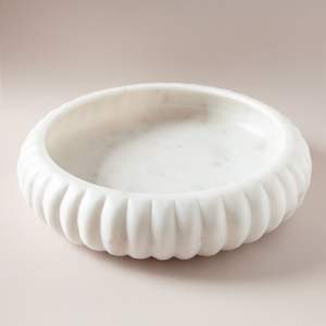 Cuenco de mármol redondo sofisticado para cenas formales Cuenco de mármol blanco Premium para servir ensaladas y frutas - Product Image 2