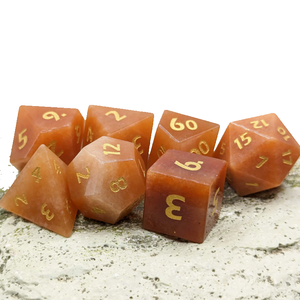 Dés en pierre de haute qualité, aventurine rouge, cristal naturel, pierres précieuses de guérison reiki, pierres gravées, dés personnalisés, cristal viking - Product Image 5