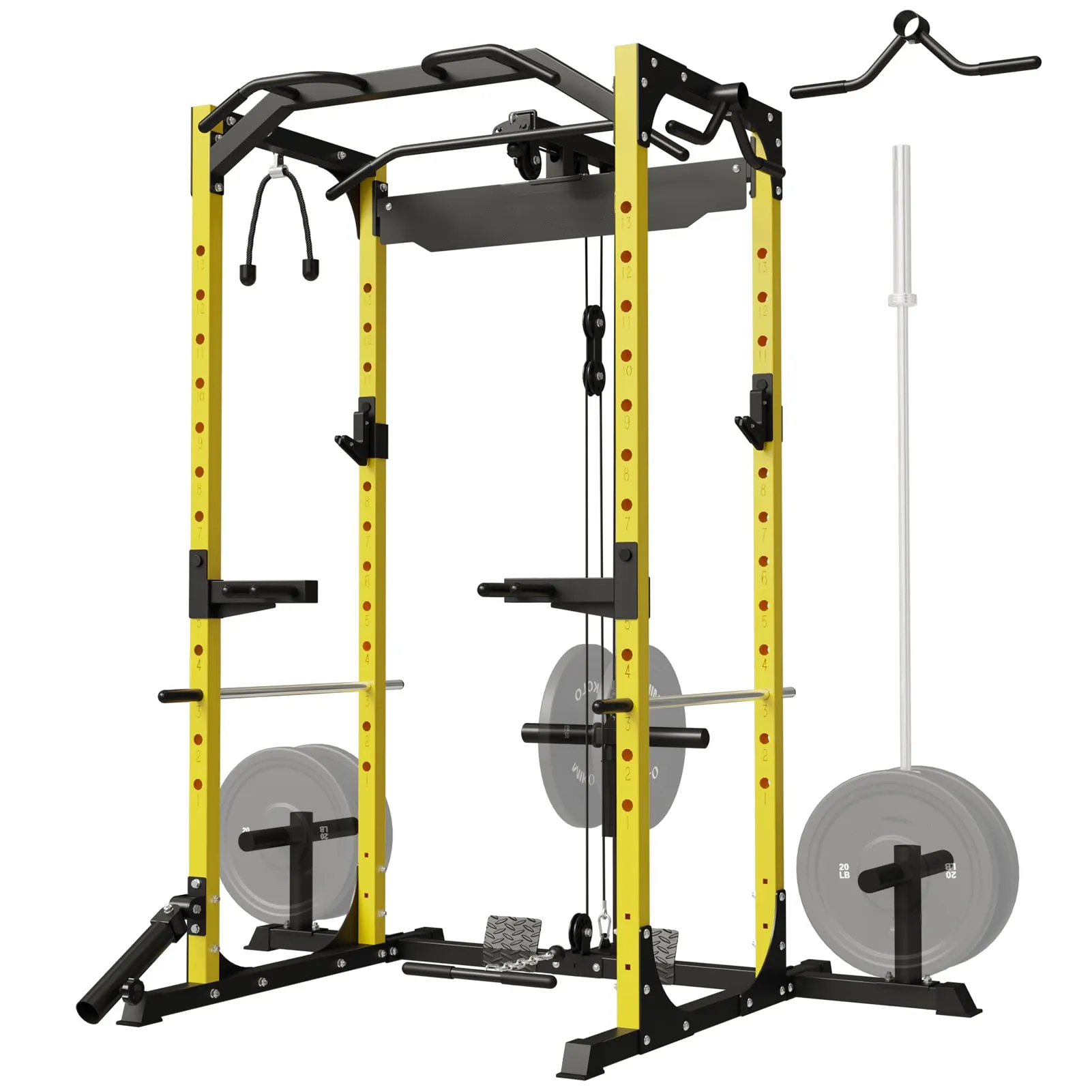 Factory sale of home multi functional fitness power rack squat rack with adjustable cable crossover system