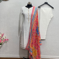 NOUVEAU DESIGNER VÊTEMENT CASUEL IMPRIMÉ NUMÉRIQUE FANCY Faux Georgette KURTI-SET avec DUPATTA