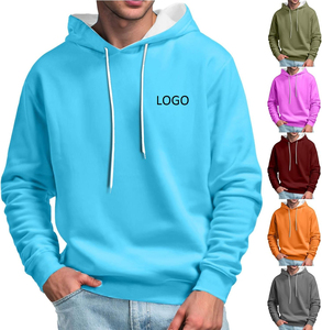 Motif solide personnalisé et Logo Polyester coton vêtements d'hiver sweat à capuche surdimensionné hommes Service d'impression numérique disponible nouvelle mode - Product Image 6