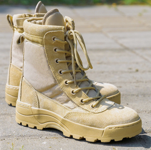 Mens Custom HighTop <b>Suede</b> Leather Boots Lightweight Breathable Desert & Hiking Ankle Boots with Waterproof Side-Zip Coyote Color - Product Image 3