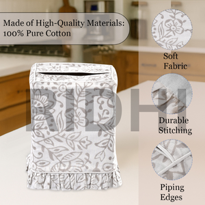 ปลอกกล่องกระดาษทิชชูแบบคลาสสิกพิมพ์ลายบล็อกทำมือจากอินเดีย ยี่ห้อริดี เป็นมิตรกับสิ่งแวดล้อม ทนทาน เหมาะสำหรับตกแต่งบ้าน ห้องน้ำ ห้องครัว และห้องรับประทานอาหาร - Product Image 3