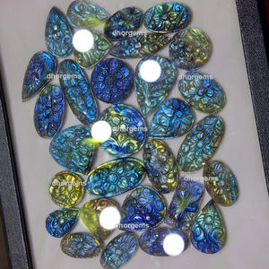 Lot de 10 cabochons en labradorite violet, bijoux cameo sculpté en pierre précieuse d'animaux, machine à sculpter, chandelier en cristal, piston d'ange - Product Image 2