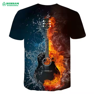 T-shirt pour homme en coton 100% à col rond, imprimé 3D, coupe ample, écologique, respirant, été - Product Image 4