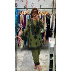 NOUVEAU DESIGNER HEAVY JAM COTON SALWAR SUIT MODERNE INDIEN ETHNIQUE WEAR - Product Image 1