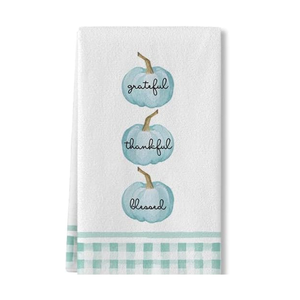 Latte Gris Bleu Citrouilles Lueur Coton Biologique GOTS Certifié Golf Stripe Séchage Rapide Doux Absorbant Anti Rétractable Serviettes de Cuisine - Product Image 3