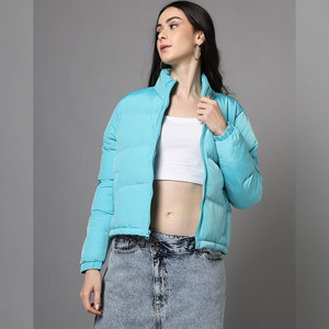 New Wholesale Women Puffer Jackets Water Resistant Puffer <b>Coat</b> <b>Long</b> Sleeve Solid Color Puffer Jackets For Women - Product Image 1