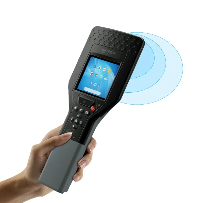 HUGEROCK R30A NFC Uhf pembaca jarak jauh, dengan kamera Barcode portabel 1D 2D pemindai kasar sistem android rfid Pda industri
