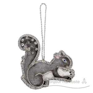 Fatto a mano scoiattolo ornamento di natale brillante decorazione festiva per la decorazione dell'albero festa figurina & giocattolo - Product Image 1