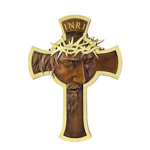 ศิลปะติดผนังรูปมงกุฎหนามไม้กางเขนรูปพระเยซูทำจากไม้แกะสลักด้วยมือตกแต่งบ้านของคริสเตียน - Product Image 1