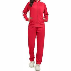 Ensemble de survêtement sportif pour femme de qualité supérieure, à capuche, uni, coupe ajustée, tissu respirant, tenue de jogging, vêtements décontractés de fitness - Product Image 5